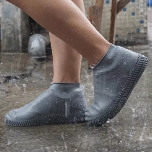 Cubre Zapato Zapatillas Silicona Impermeable Lluvia Acuática Talle 40 Estirable a 45 Color Negro